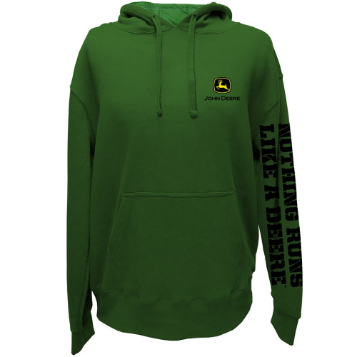 John Deere Green NRLAD Slogan Down ARM Sweatshirt L