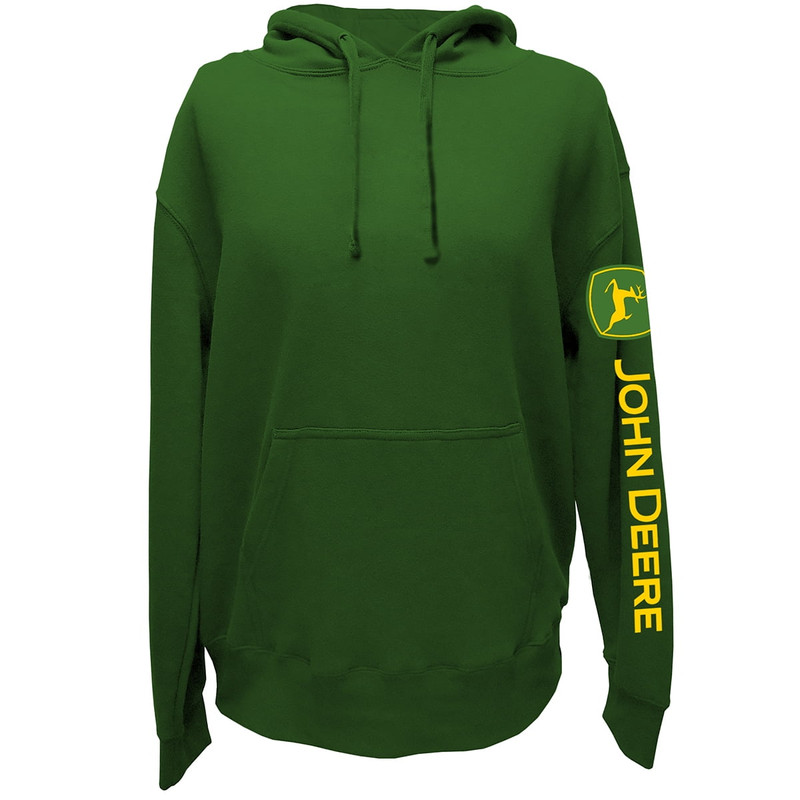 John Deere Mens Logo Sleeve Print Hooded Sweatshirt