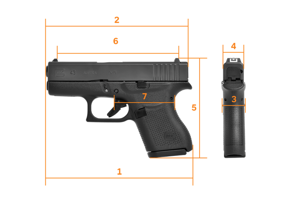 GLOCK G43 G3 9mm 3.39" 6+1 Fs Gray