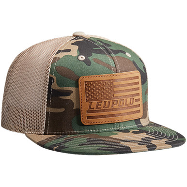 #511 Leather Flag Flat Bill