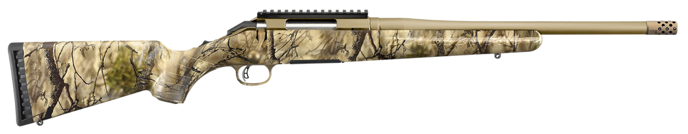 Ruger American¬Æ Rifle : GO WILD¬Æ Camo 243 Win 16.1" 4 + 1 Bronze Cerakote