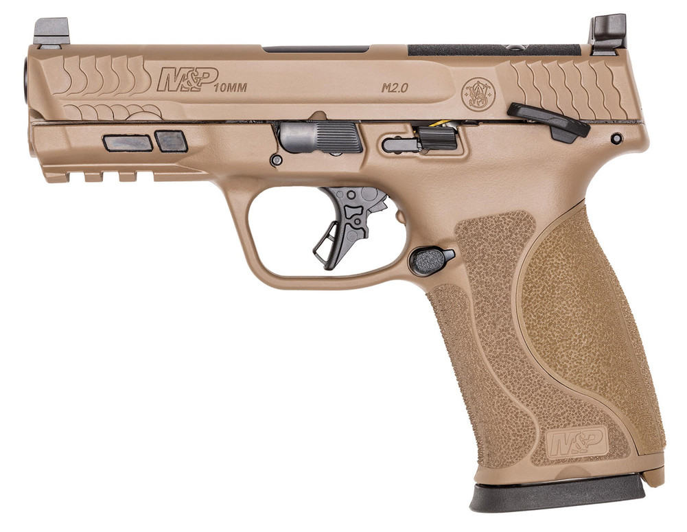 Smith and Wesson M&P 10mm M2.0 Optic Ready Thumb Safety FDE 10mm 4" 15+1