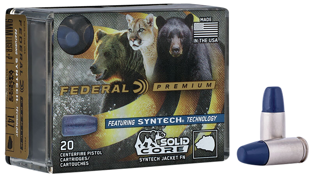 Federal Premium, Fed P9shc1         9mmlg   147 Solid Core    20/10