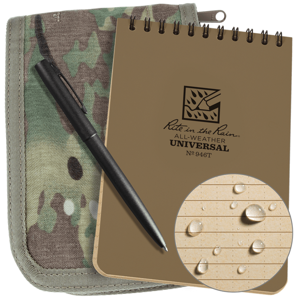 Cordura 5.25 x 7.25 Top Bound Notebook Kit - Tan Book / Multicam Cover