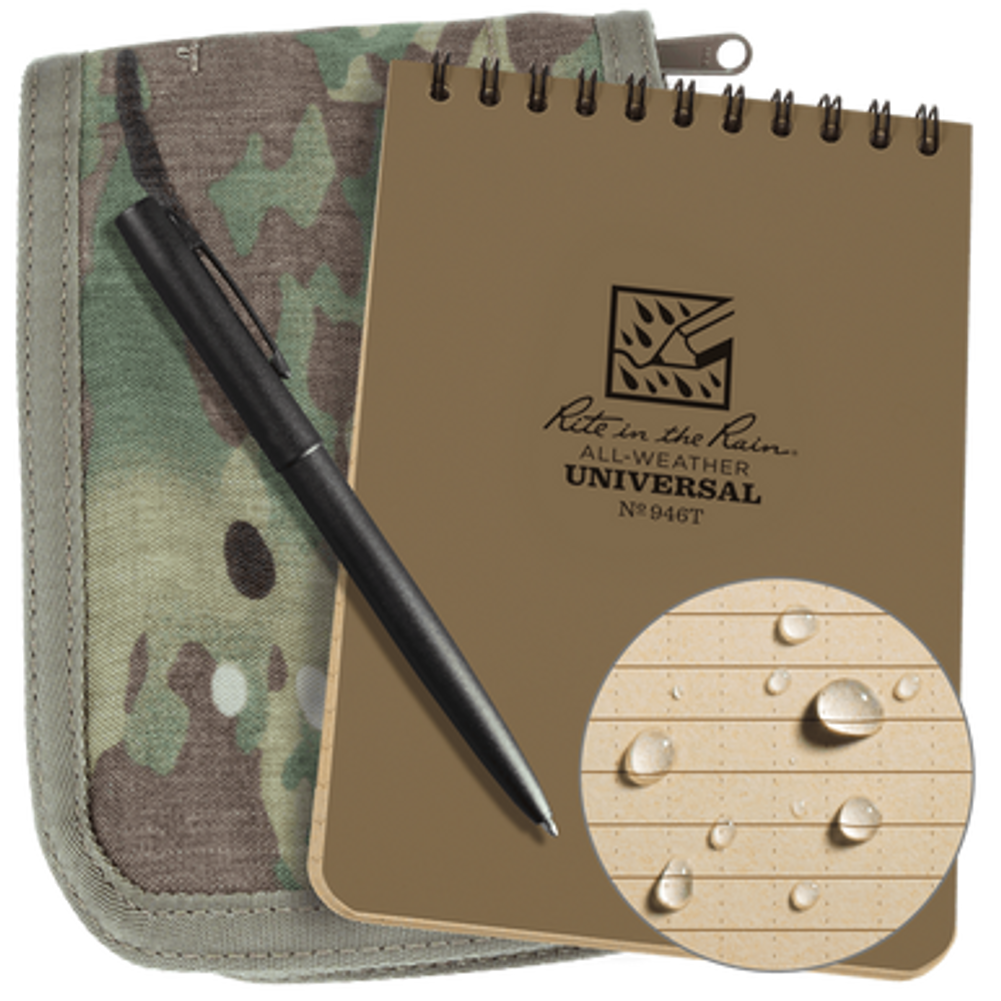 Cordura 5.25 x 7.25 Top Bound Notebook Kit - Tan Book / Multicam Cover