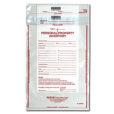 Personal Property Inventory Bag 9'' x 12'' (100 each)
