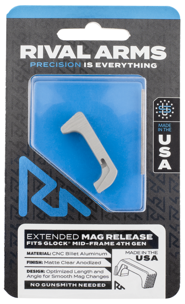 Rival Arms Magazine Release, Rival Ra72g002d    Mag Release Ext Glock Gen4 Stl