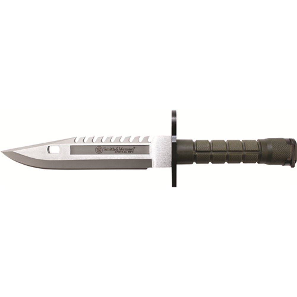8 in Special Ops M-9 Bayonet Special Force Knife/Green Polymer Scabbard