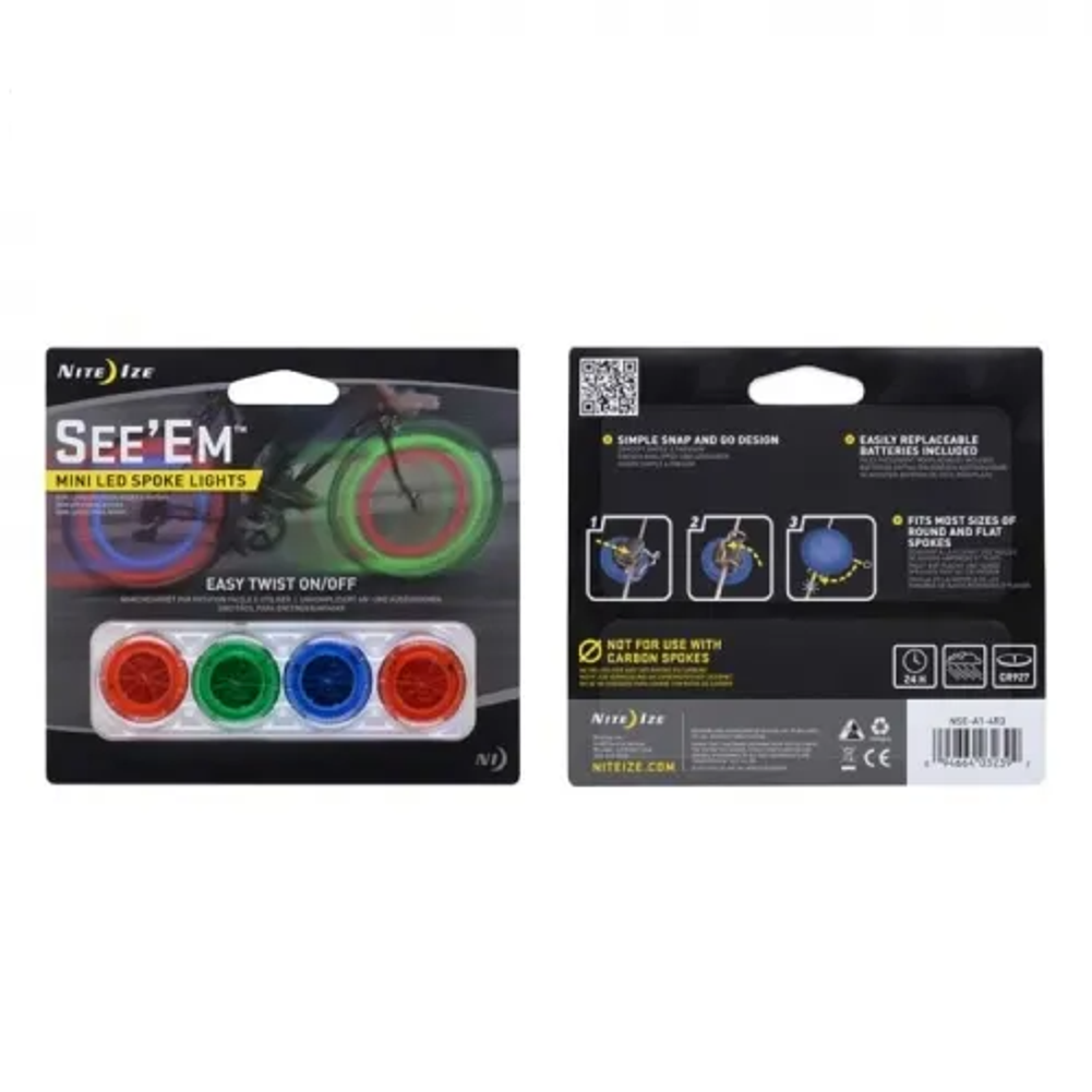See'Em Mini Spoke Lights - 4 Pack Assorted
