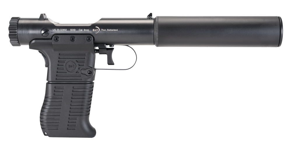 B&T Firearms 410111 Station Six  9mm Luger 9+1 3.50" Barrel/5.10" Suppressor, Black Hard Coat Anodized, Black Pre-Scored Grips