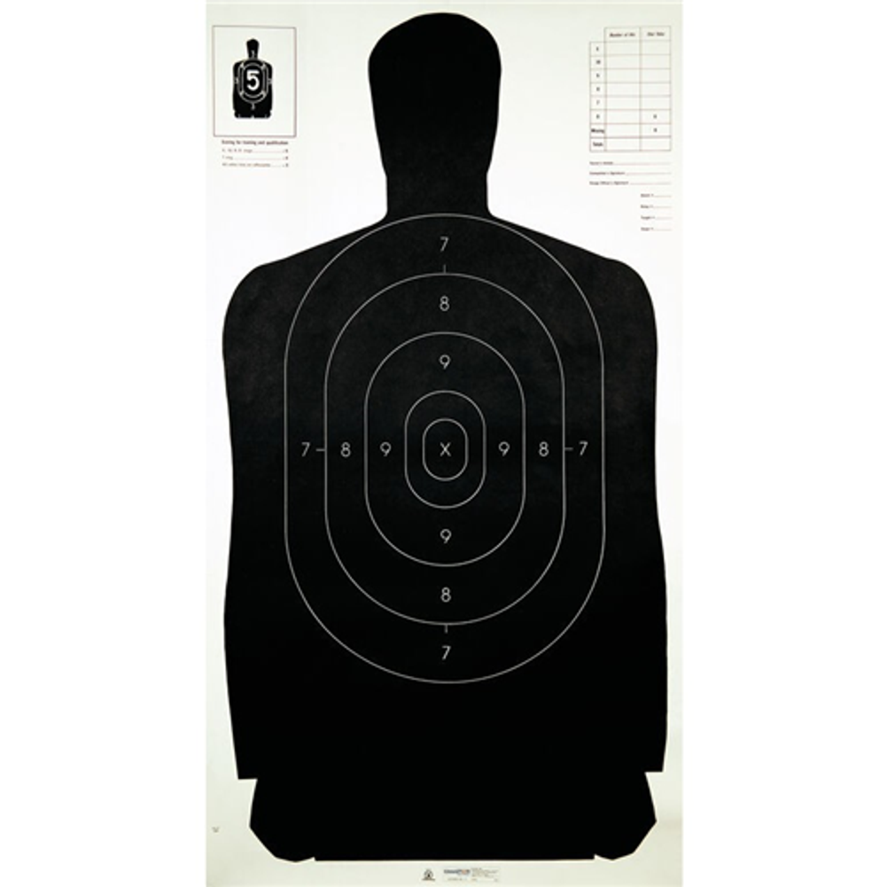 Champion Targets 40728 LE (Law Enforncement) Police Targets, LE B-27CB Cardboard Silhouette, 25 Pack
