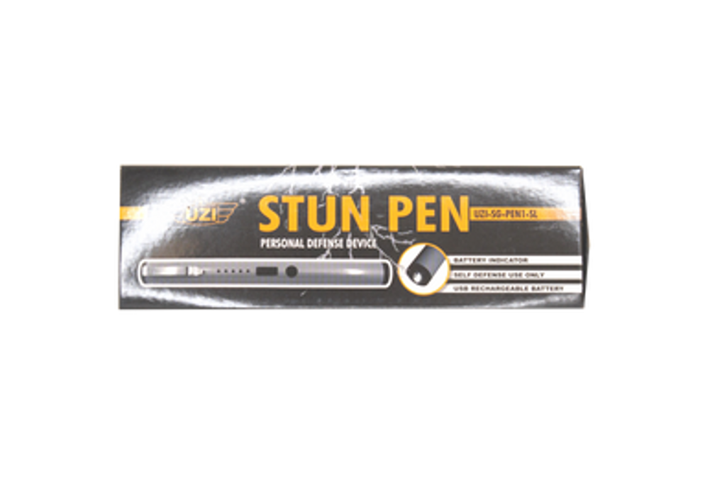 Defense Stun Pen w/ Clip - Silver