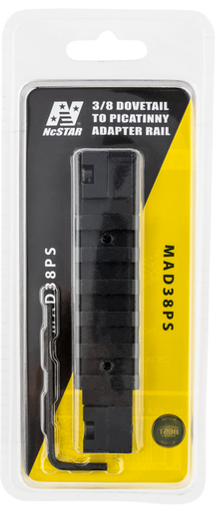 Ncstar 3/8 Dovetail To Picatinny Adapter, Nc Mad38ps       3/8 Dovetail To Pict Rail Adapt