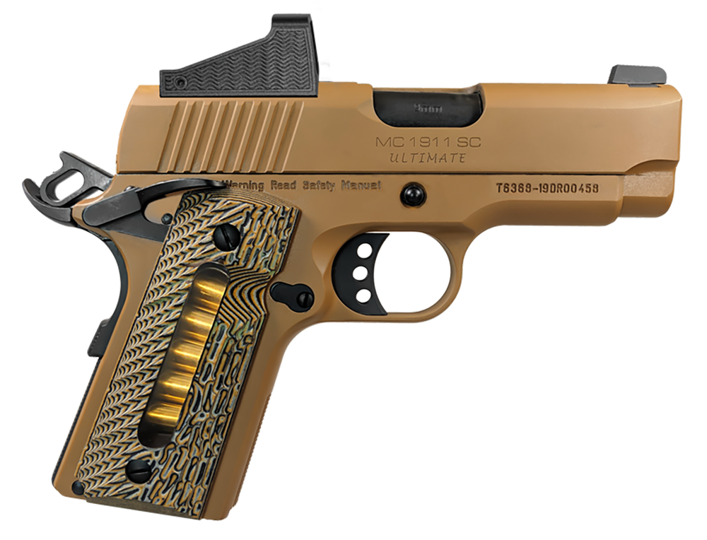 Girsan 390049 MC1911 SC Ultimate 45 ACP 3.40" 6+1 Dark Earth Aluminum Frame Dark Earth Steel Slide G10 Grips with Integrated Capacity Window Includes Red Dot Sight