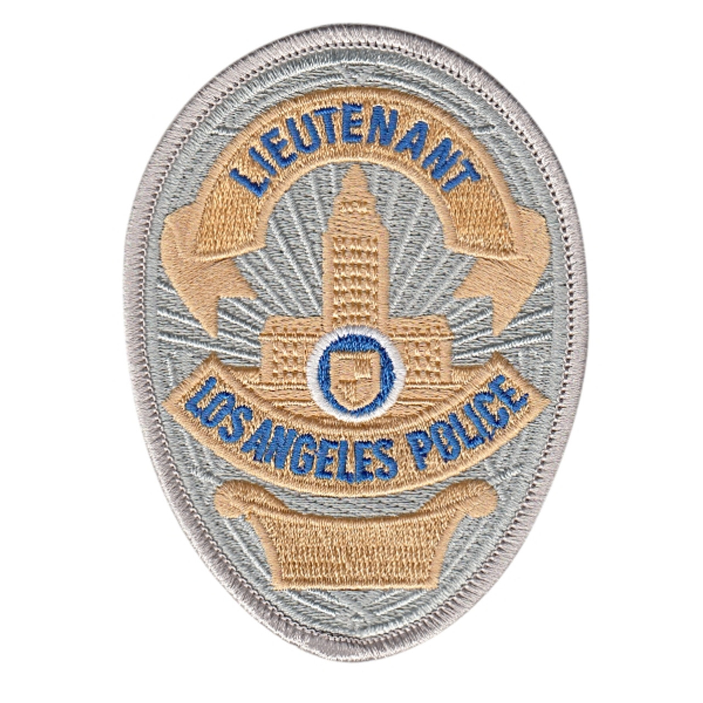 LAPD LIEUTENANT Badge Patch 2 11/16''x3 5/8'' - Pair
