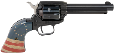 Heritage Mfg RR22B4HBR Rough Rider Betsy Ross 22 LR 6 Shot, 4.75" Black Steel Barrel, Black Zinc Alloy Frame, Black Cylinder, US Flag Polymer Grip, Hammer/Thumb Safety, Exposed Hammer
