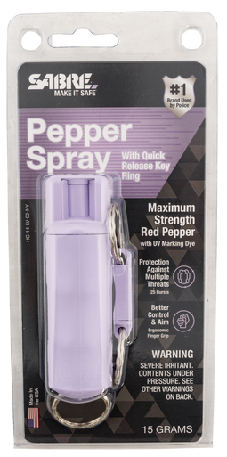 Sabre Pepper Spray, Sec Hc14lv02ny  Lavender Hard Case*ny*