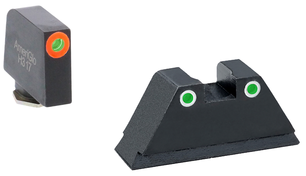 Ameriglo Optic Compatible Sight Set For Glock, Amer Gl331   Xltall Glk 17-39          Grn/org/grn