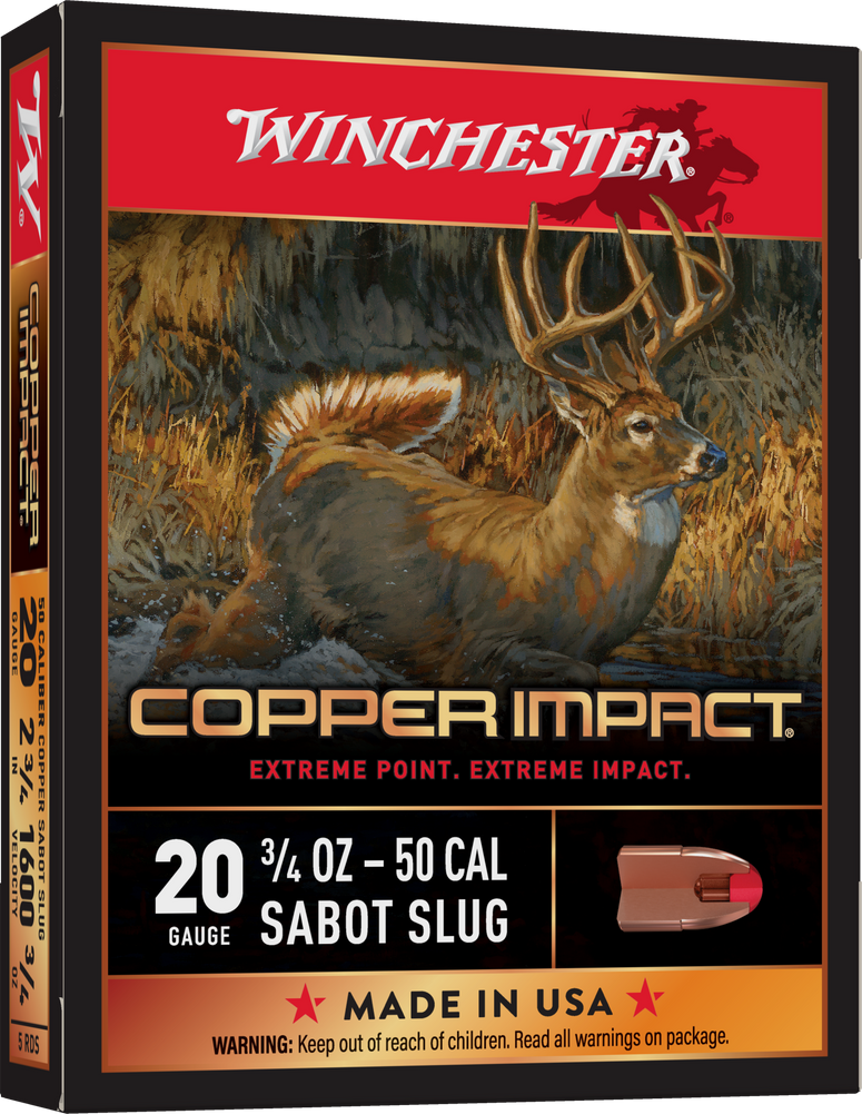 Winchester Ammo Copper Impact, Win X20clf     Copimp Sab 20 2.75 Slug 3/4    5/20
