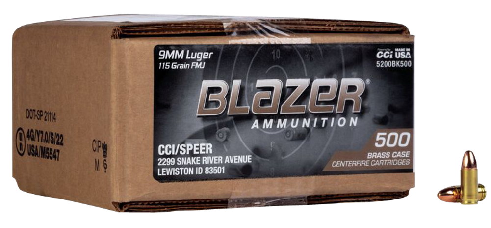 Cci Blazer Brass, Cci 5200bk500  Blzr Bras 9mm  115  *loose    500/1