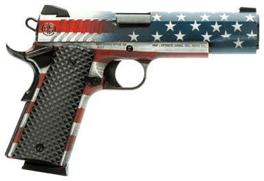 Gforce Arms BS9SUSA Balistik Defense Adam Full Size 9mm Luger 9+1 4.38" Black Steel Barrel, USA Flag Cerakote Slide & Steel Frame w/Beavertail, Black Rubber Grips