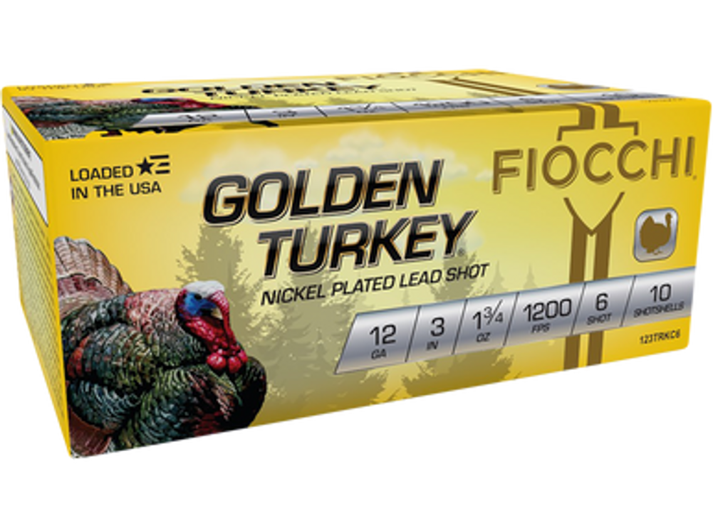 Fiocchi Golden Turkey, Fio 123trkc6 Gld Trky Nckl 12 3in  6sh 1-3/4 10/10