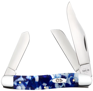 Case Medium Texas Toothpick, Case 50724 Blue Crackle Kirinite Smooth Med Texas