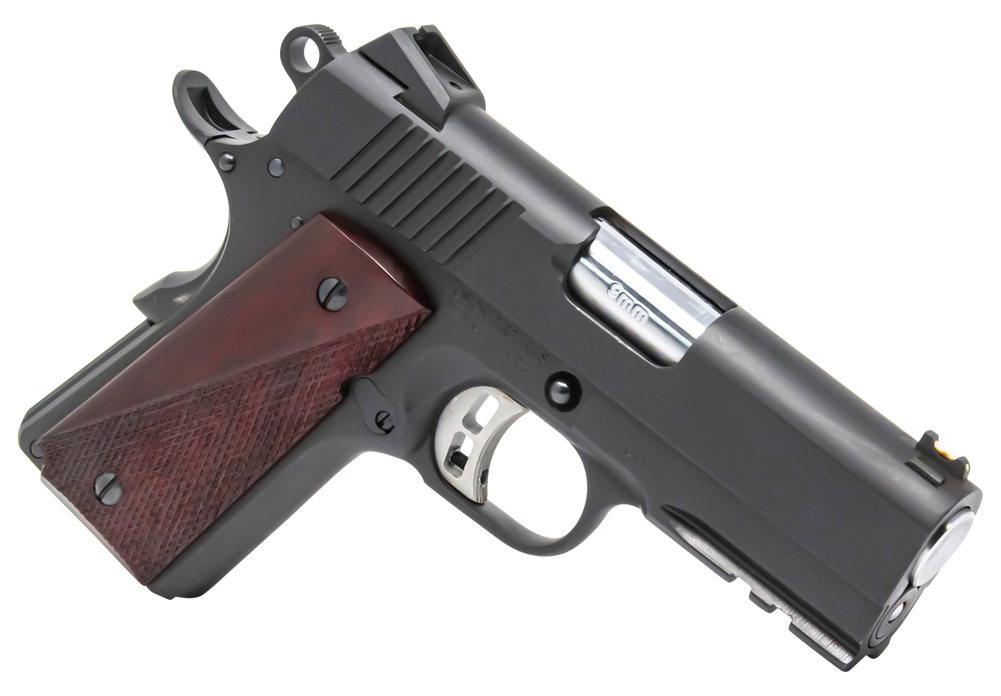 Fusion Firearms 1911THORN9 Freedom Thorn Officer 9mm Luger 8+1 3.50" Chrome Target Crown Steel Barrel, Matte Black Oxide Serrated Slide & Frame w/Picatinny Rail & Beavertail