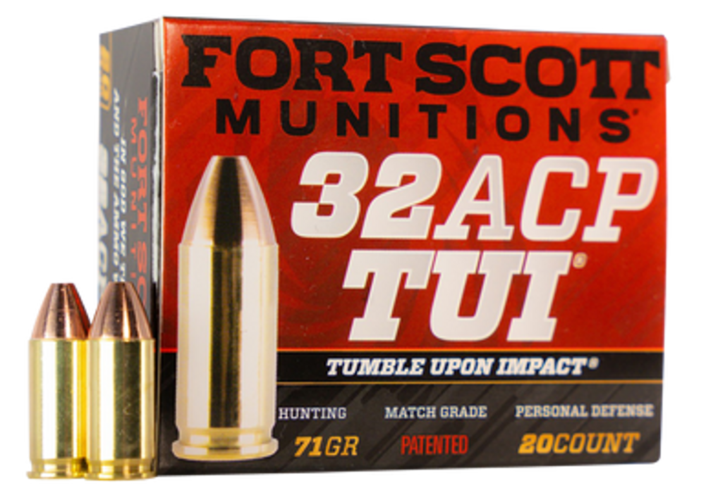 Fort Scott Munitions Tumble Upon Impact (tui), Fsm 32acp-71-scv      32acp   71gr Tui       20/25