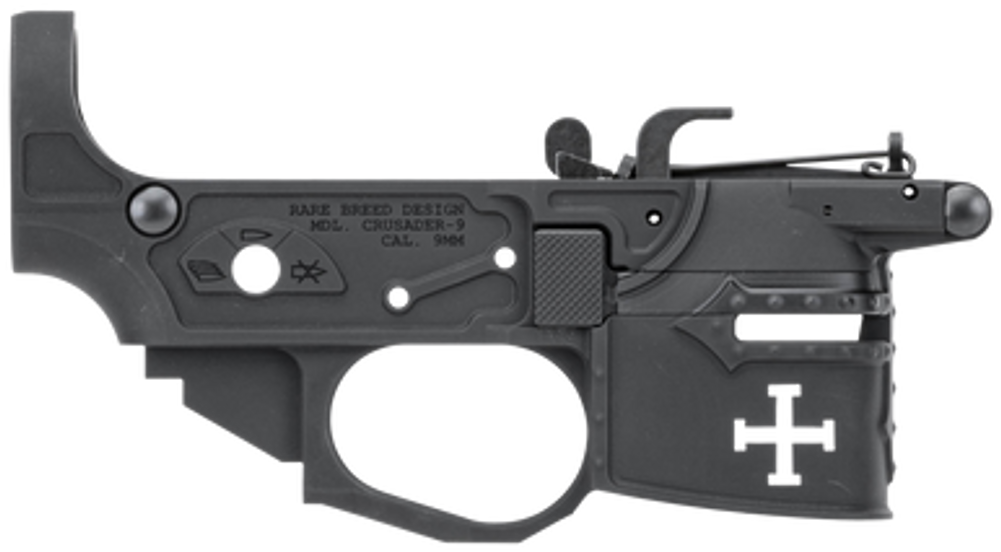 Spikes Tactical STLB960 Rare Breed Crusader  9mm Luger, Black Anodized Aluminum for AR-Platform