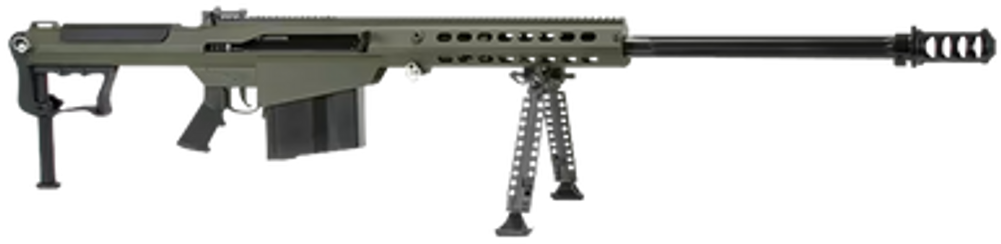 Barrett 14555 M107A1  50 BMG 10+1 29" Chrome-Lined Fluted Barrel, OD Green Cerakote Aluminum Receiver, OD Green Fixed Stock w/Thermal-Guard Cheek Piece & Sorbothane Recoil Pad, Optics Ready