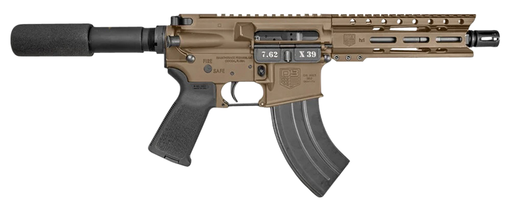 Diamondback DB1912O061 DB15  7.62x39mm 28+1 7", FDE, Carbon Lower, 6" M-LOK Handguard, Black Padded Buffer Tube/Magpul Grip