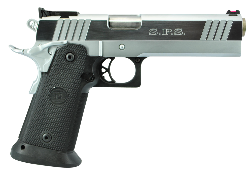 TriStar 85676 SPS Pantera 1911 9mm Luger 18+1 5" Stainless Steel Barrel, Chrome Serrated Steel Slide, Chrome Steel Frame w/Beavertail, Black Polymer Grip