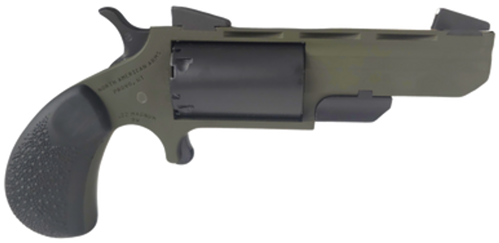 North American Arms NAATGHMB Green Huntsman  22 LR 5rd 2" OD Green Cerakote Heavy Vent Rib Barrel, OD Green Cerakote Steel Frame, Matte Black Cylinder, Black Cobblestone Rubber Grip, Exposed Hammer