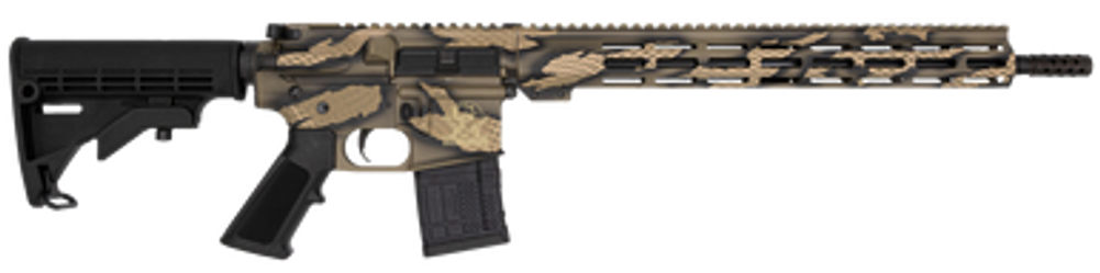 Great Lakes Firearms  AR-15  223 Wylde 16" 30+1, Serpent Tan Camo Rec/15" Handguard, Black M4 Stock & A2 Grip, Muzzle Brake