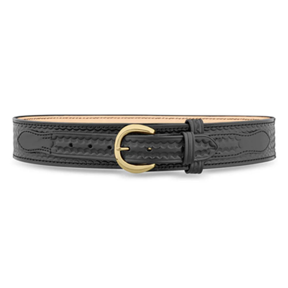2-1/4"" High-Gloss Leather River Belt with Solid Brass Nickel Buckle