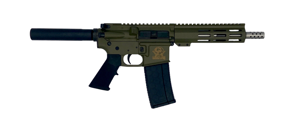 Great Lakes Firearms GL15223SSPODG AR-15 Pistol 223 Wylde 30+1 7.50" Stainless Barrel, OD Green Rec, 7" M-LOK Handguard, Buffer Tube (No Brace), Black A2 Grip