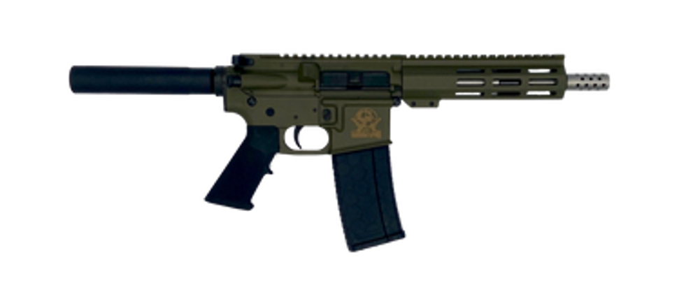 Great Lakes Firearms GL15223SSPODG AR-15 Pistol 223 Wylde 30+1 7.50" Stainless Barrel, OD Green Rec, 7" M-LOK Handguard, Buffer Tube (No Brace), Black A2 Grip