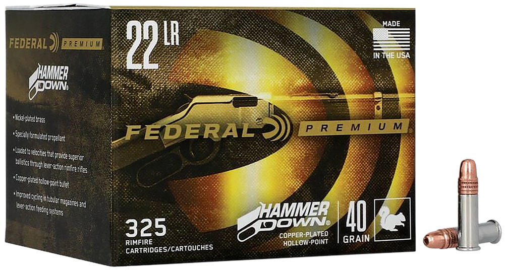 Federal Hammer Down, Fed 22ham          22lr 40gr Hd Cppr Ld Hp  325/10