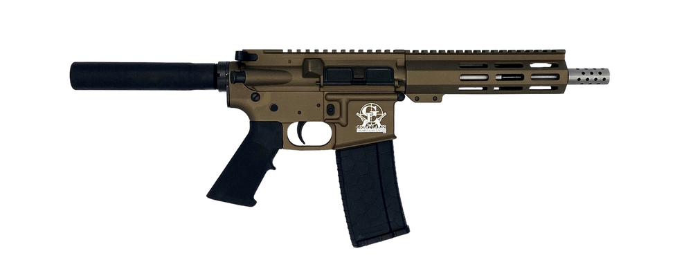 Great Lakes Firearms GL15223SSPBRZ AR-15 Pistol 223 Wylde 30+1 7.50" Stainless Barrel, Bronze Rec, 7" M-LOK Handguard, Buffer Tube (No Brace), Black A2 Grip