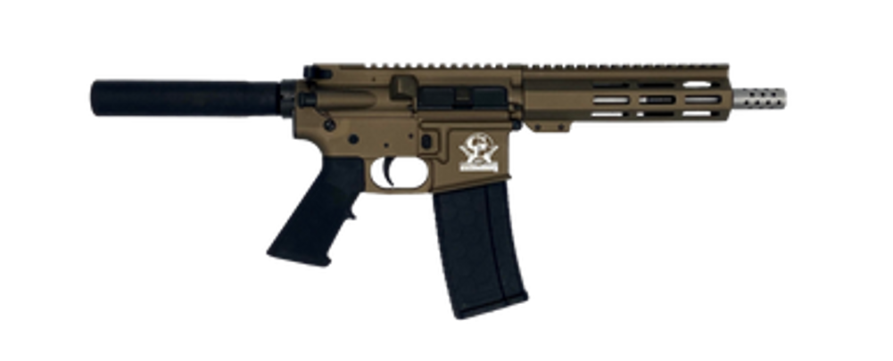 Great Lakes Firearms GL15223SSPBRZ AR-15 Pistol 223 Wylde 30+1 7.50" Stainless Barrel, Bronze Rec, 7" M-LOK Handguard, Buffer Tube (No Brace), Black A2 Grip