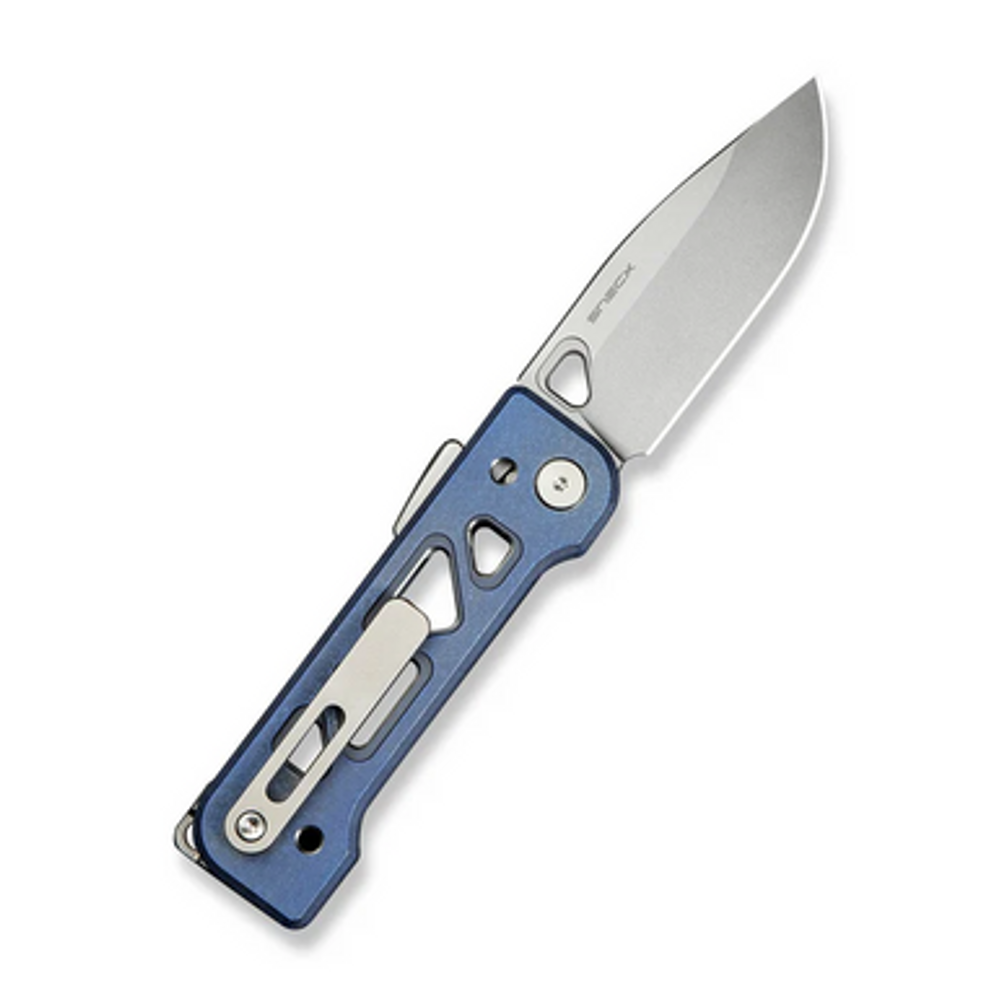 WEKNIFE Tyro Superlock Knife Blue Titanium Handle (2.91"" Stonewashed CPM 20CV Blade) WE24001-4, With An Extra Pivot Screw