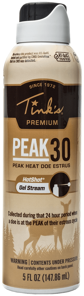 Dead Down Wind (arcus) Peak30, Tinks W6264    Peak30 Prem Doe Estrs 5oz Gel Strm