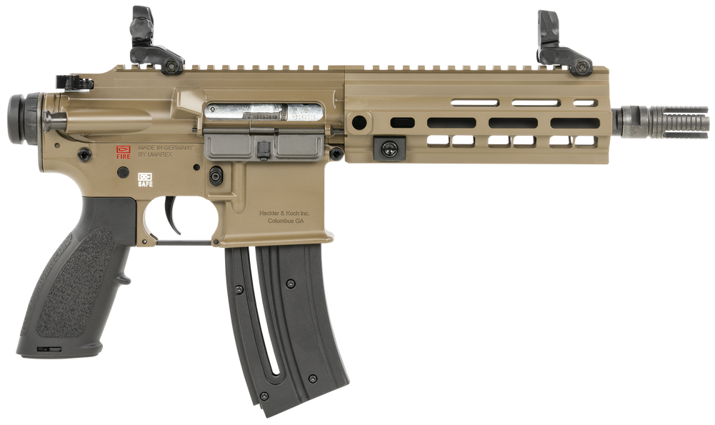 HK 81000530 416  22 LR 20+1 8.50" Black Steel Threaded Barrel, Flat Dark Earth Aluminum w/M-LOK & Picatinny Rail Receiver, Black Polymer Grip, Right Hand