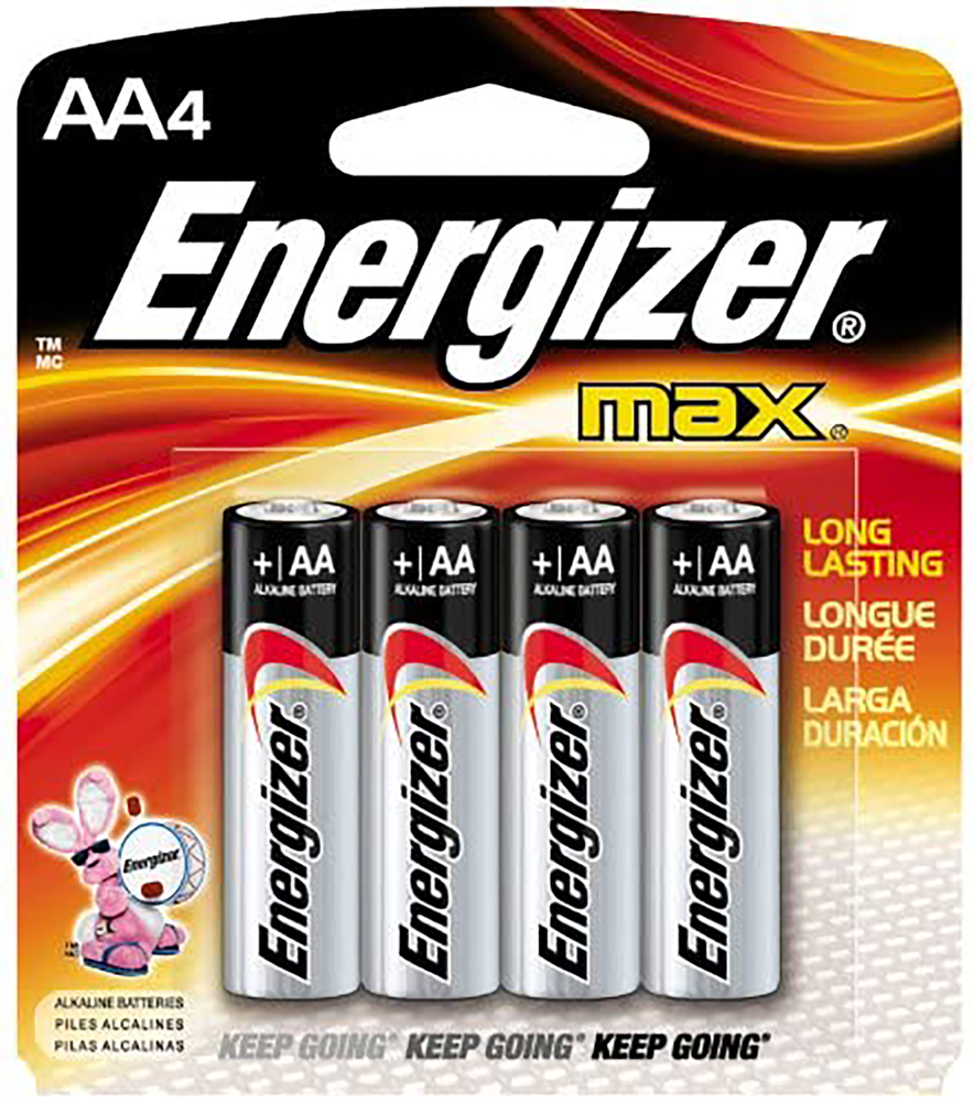 Energizer E91BP4 AA Max Silver 1.5V Alkaline, Qty (4) Single Pack - 135697