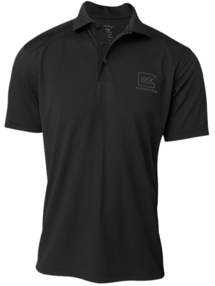 Glock AP96211 Glock Perfection Polo  Black Polyester Mesh Short Sleeve Small