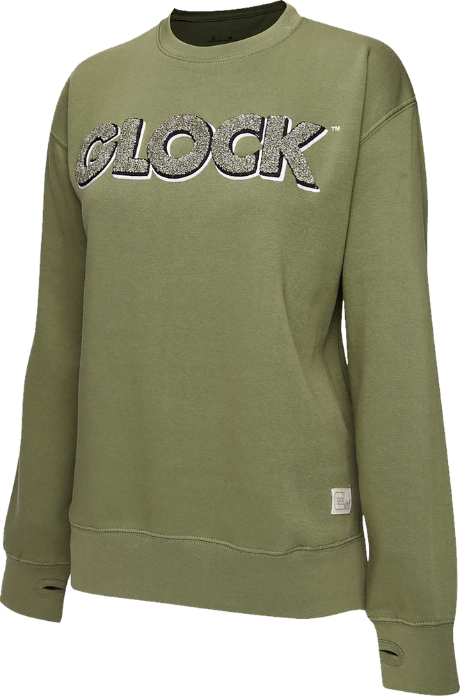 Glock AP96261 Crewneck Raglan Fleece Olive Cotton/Polyester Long Sleeve Medium