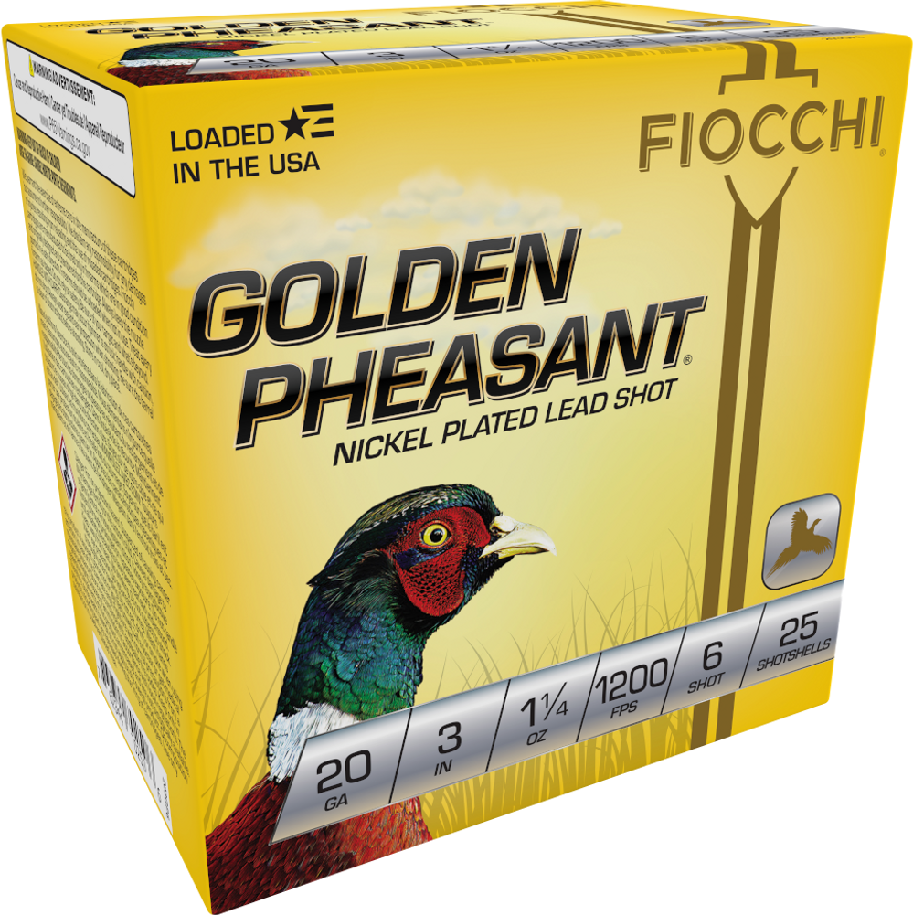 Fiocchi Golden Pheasant, Fio 203gp6    Gld Ph/trk 20 3"   6sht   11/4 25/10