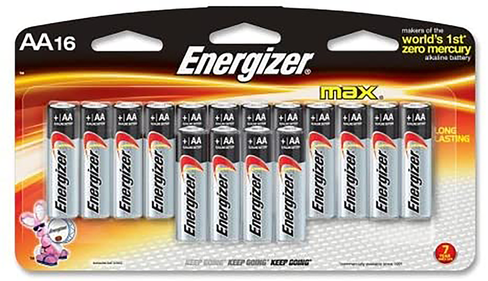 Energizer E91LP16 AA Max Silver 1.5V Alkaline, Qty (16) Single Pack - 135698