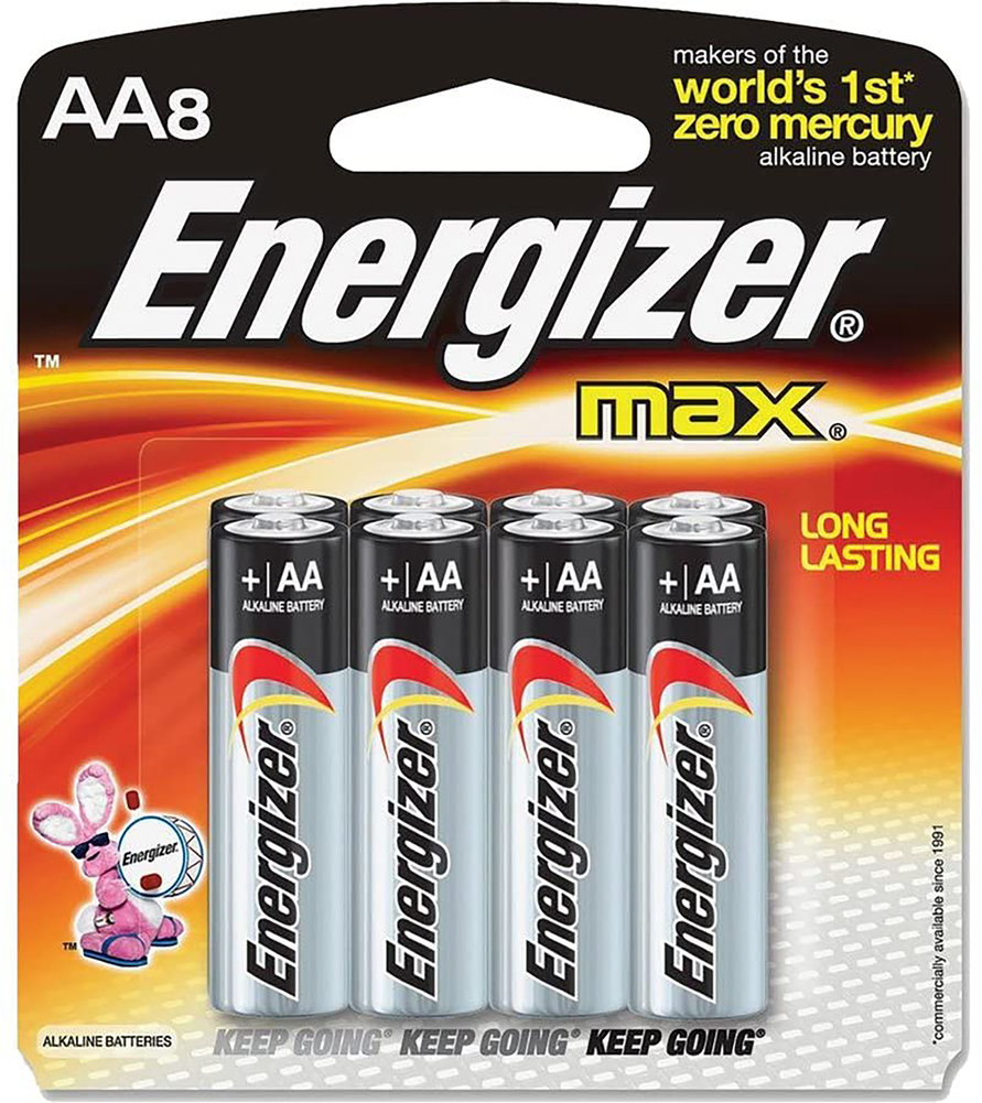 Energizer E91MP8 AA Max Silver 1.5V Alkaline, Qty (8) Single Pack - 135699